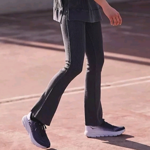 Free People Movement On the Go gray waffle thermal flare pants - Picture 2 of 13